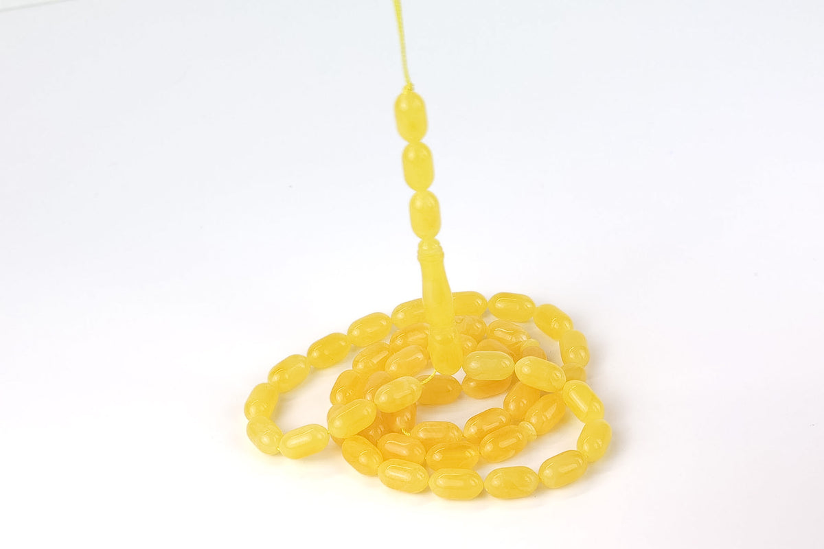 Seltene Mango-gelbe Natur-Bernsteinkette (25,24g) | Zertifizierte Mesbah | Tetibel