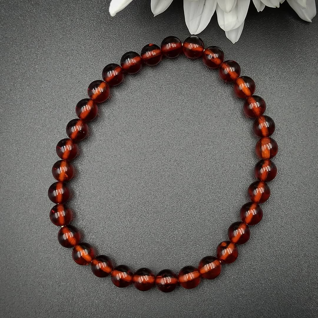 Bernsteinperlen Rot-Braun Armband Natur