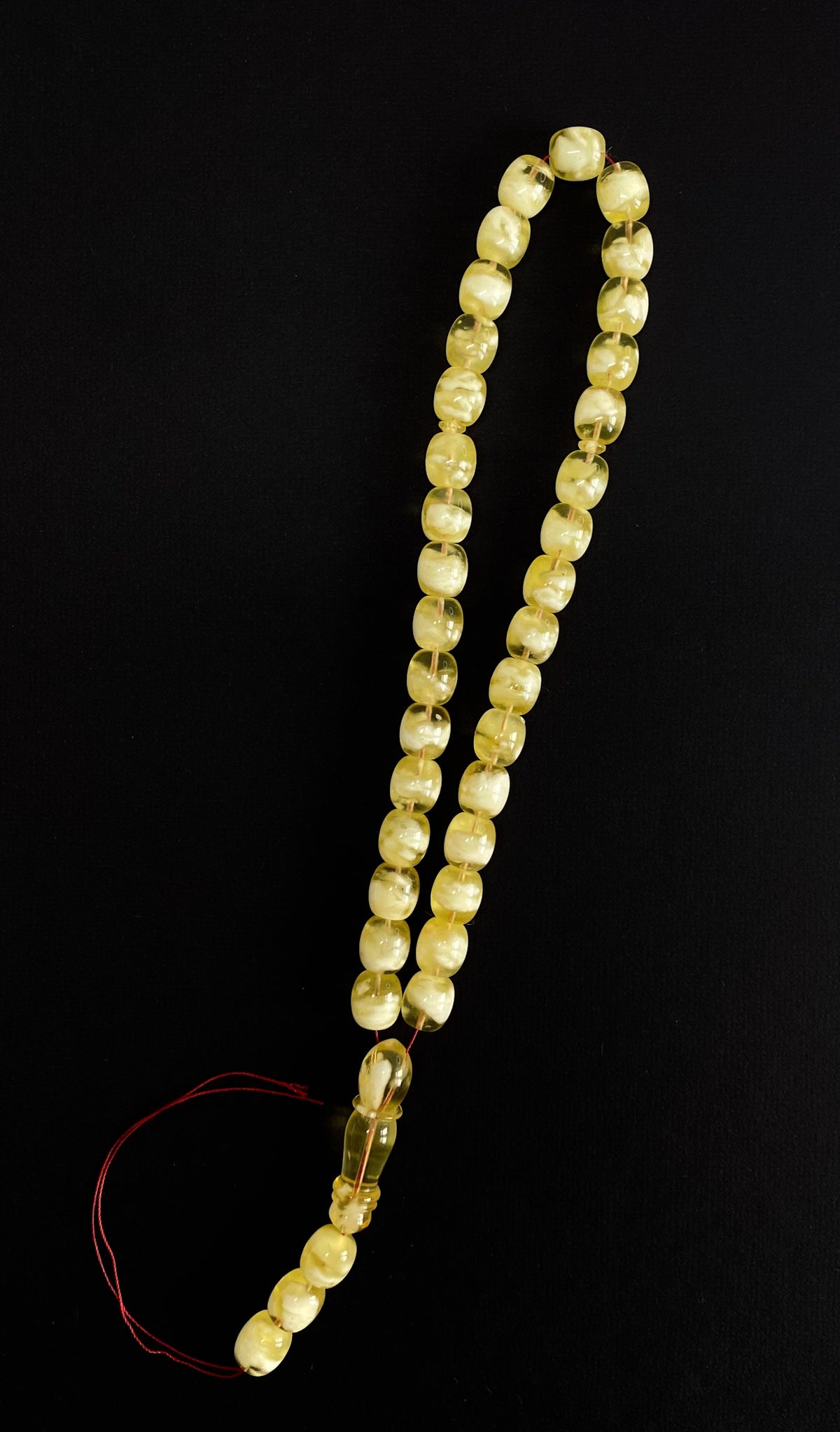 Certified Baltic amber misbaha 58.47g light yellow succinite prayer beads with laboratory identification report from Gdansk Poland – Tetibel