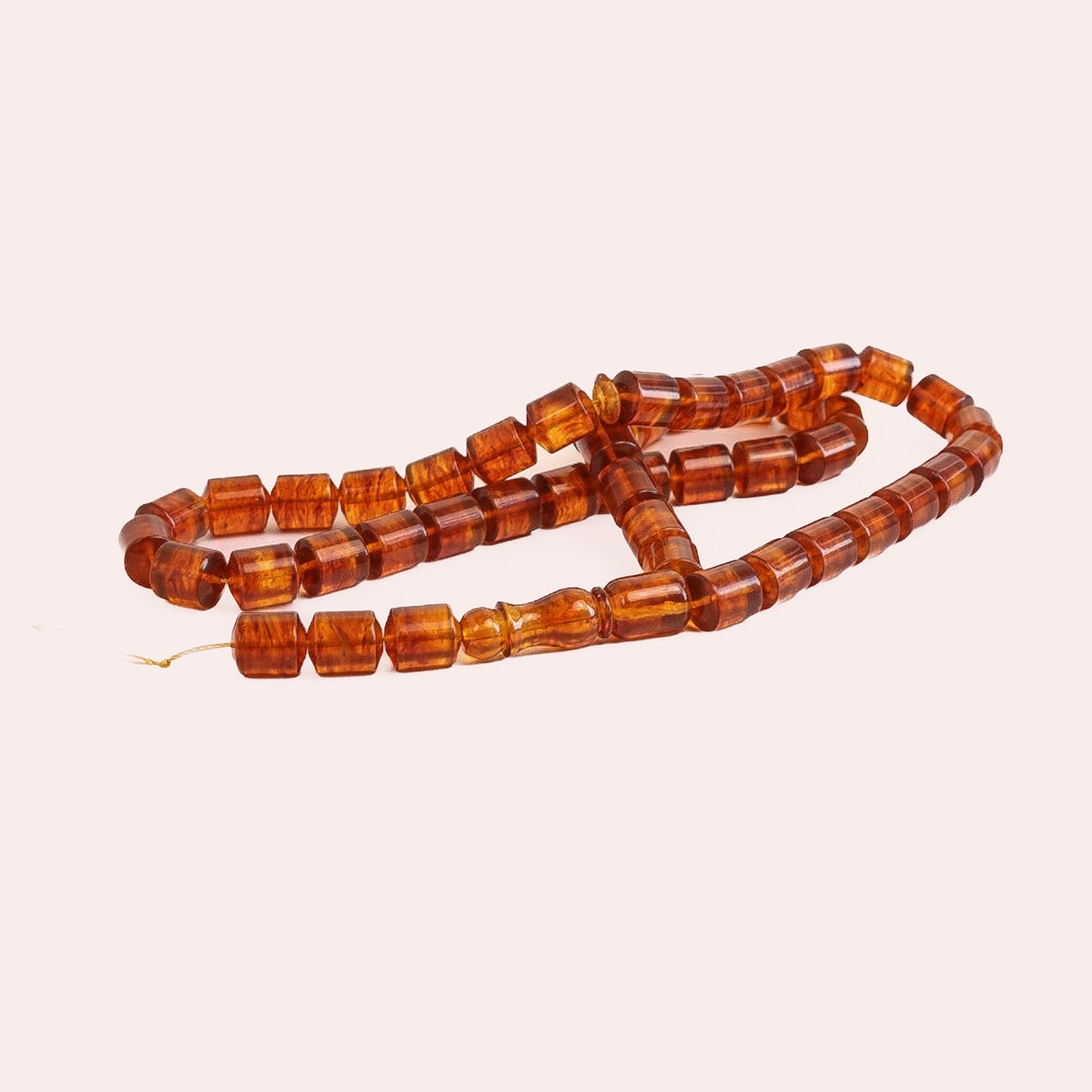 Bernstein Gebetskette | 48 Perlen Echter Baltischer Bernstein Tasbih - 30g | Tetibel Jewels