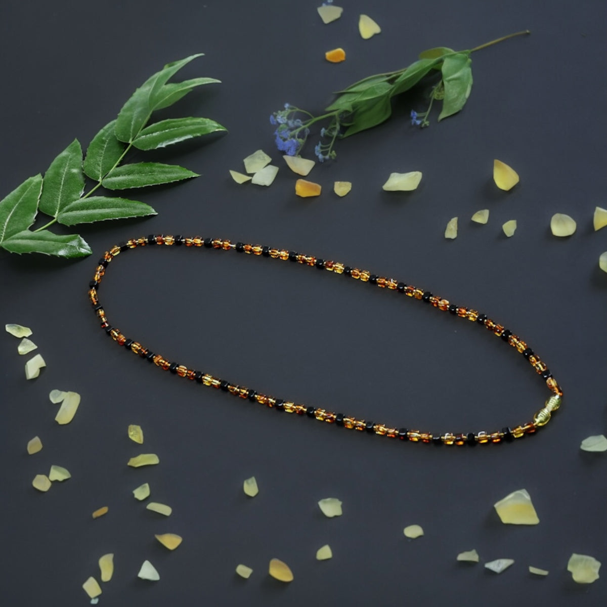 Amber Necklace Rectangular Barrelshaped Beads