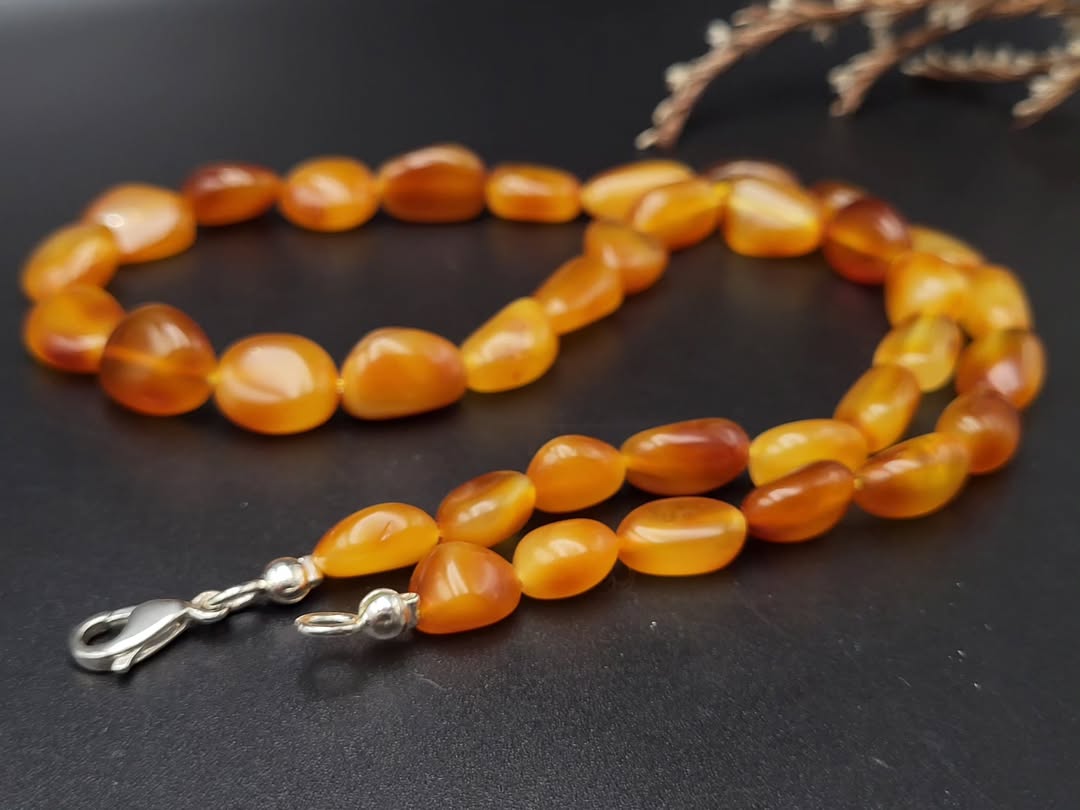 Amber Necklace in Unique Cognac Color