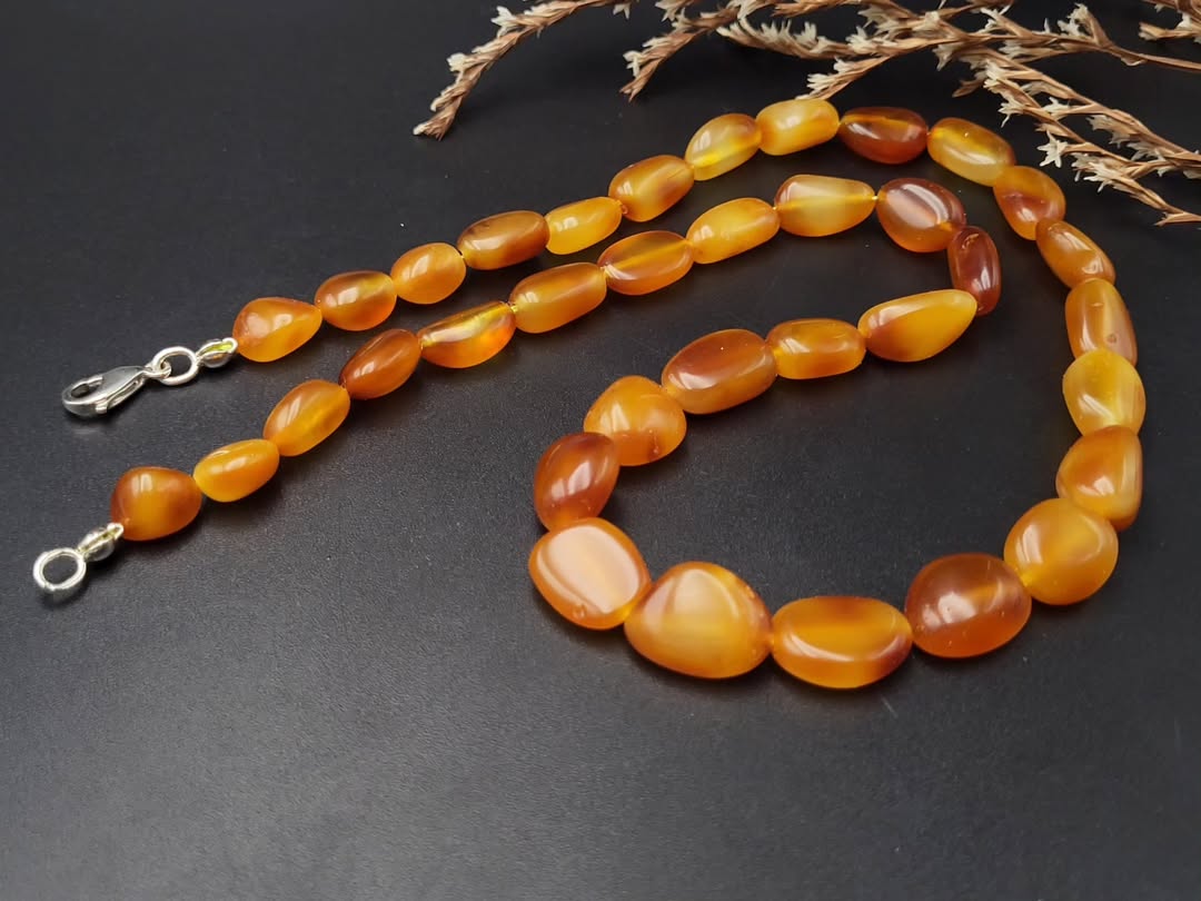 Amber Necklace in Unique Cognac Color