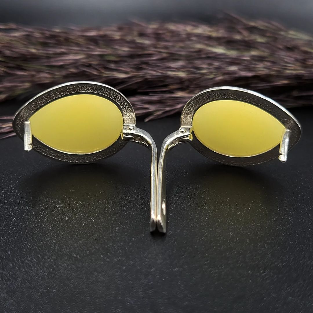 Amber Silver Earrings