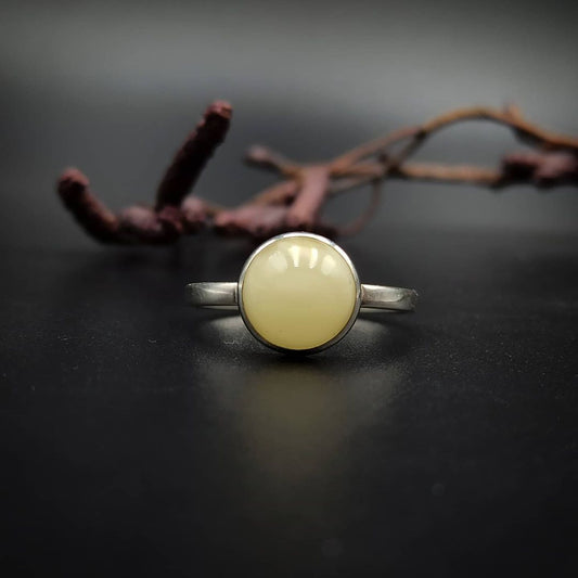 Amber Silver Ring