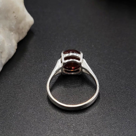 Amber Silver Ring