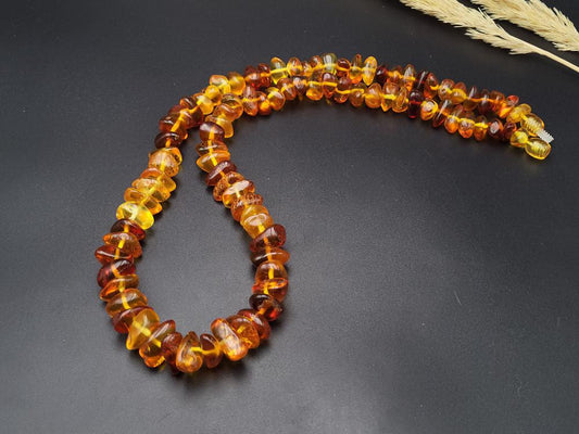 Naturbernsteinkette Splitter Collier Damen Schmuck Ostsee Bernstein