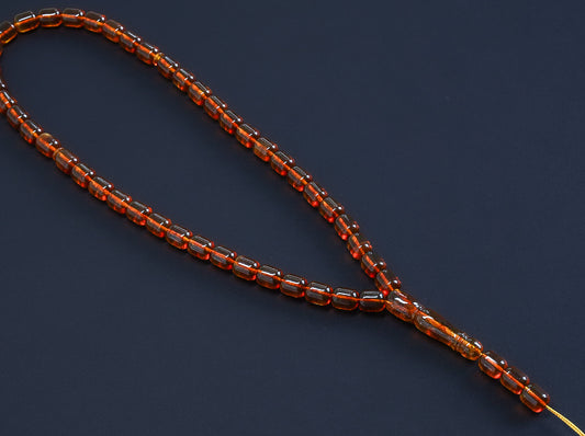 Tetibel Jewels genuine amber rosary (سبحة كهرمان), 30g, with deep cognac cherry (Kirschbernstein) faceted beads.