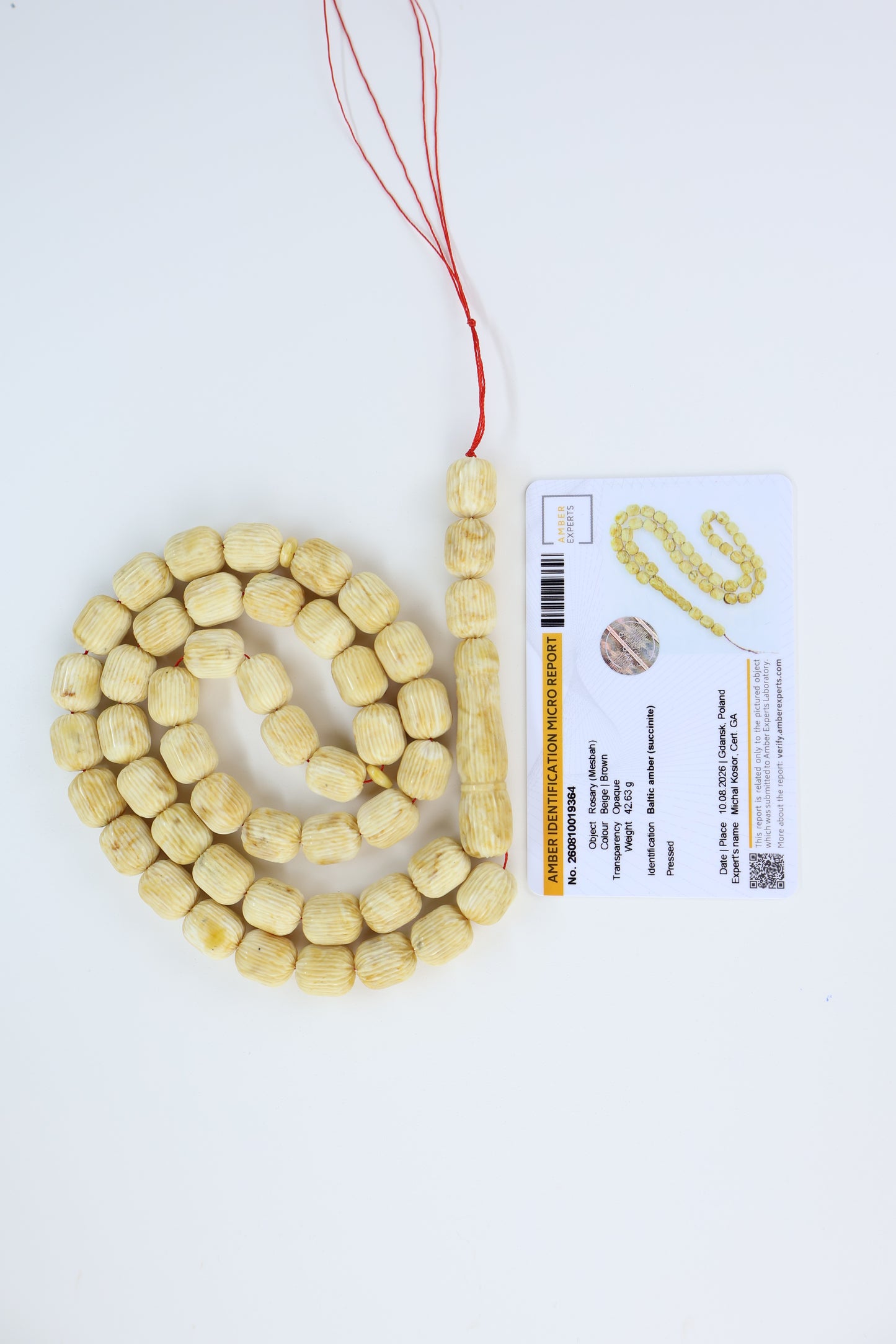 Pressed Baltic Amber Misbaha Rosary 48 Beads 42.63g | Tetibel