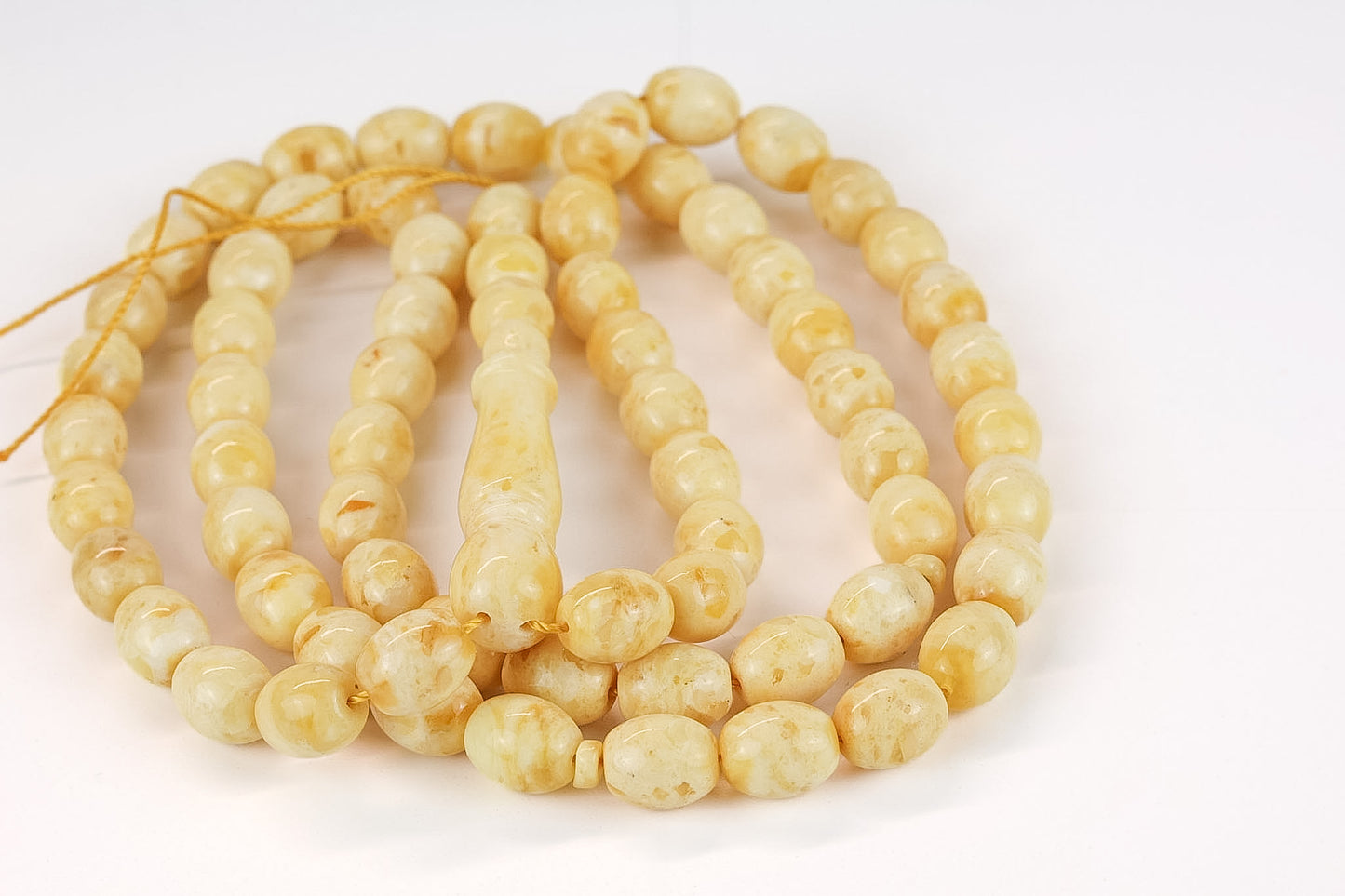 Pressed Yellow Baltic Amber Rosary (28.50g) | Certified Tetibel Mesbah