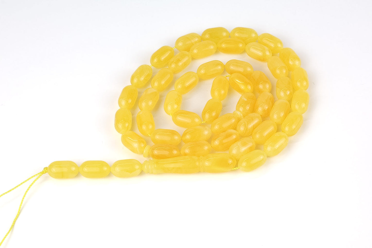 Seltene Mango-gelbe Natur-Bernsteinkette (25,24g) | Zertifizierte Mesbah | Tetibel