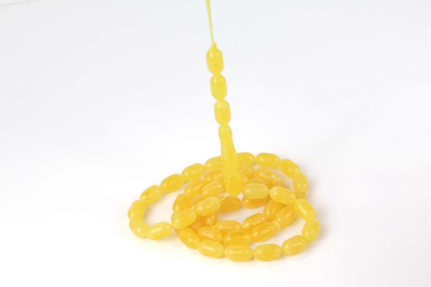 Seltene Mango-gelbe Natur-Bernsteinkette (25,24g) | Zertifizierte Mesbah | Tetibel