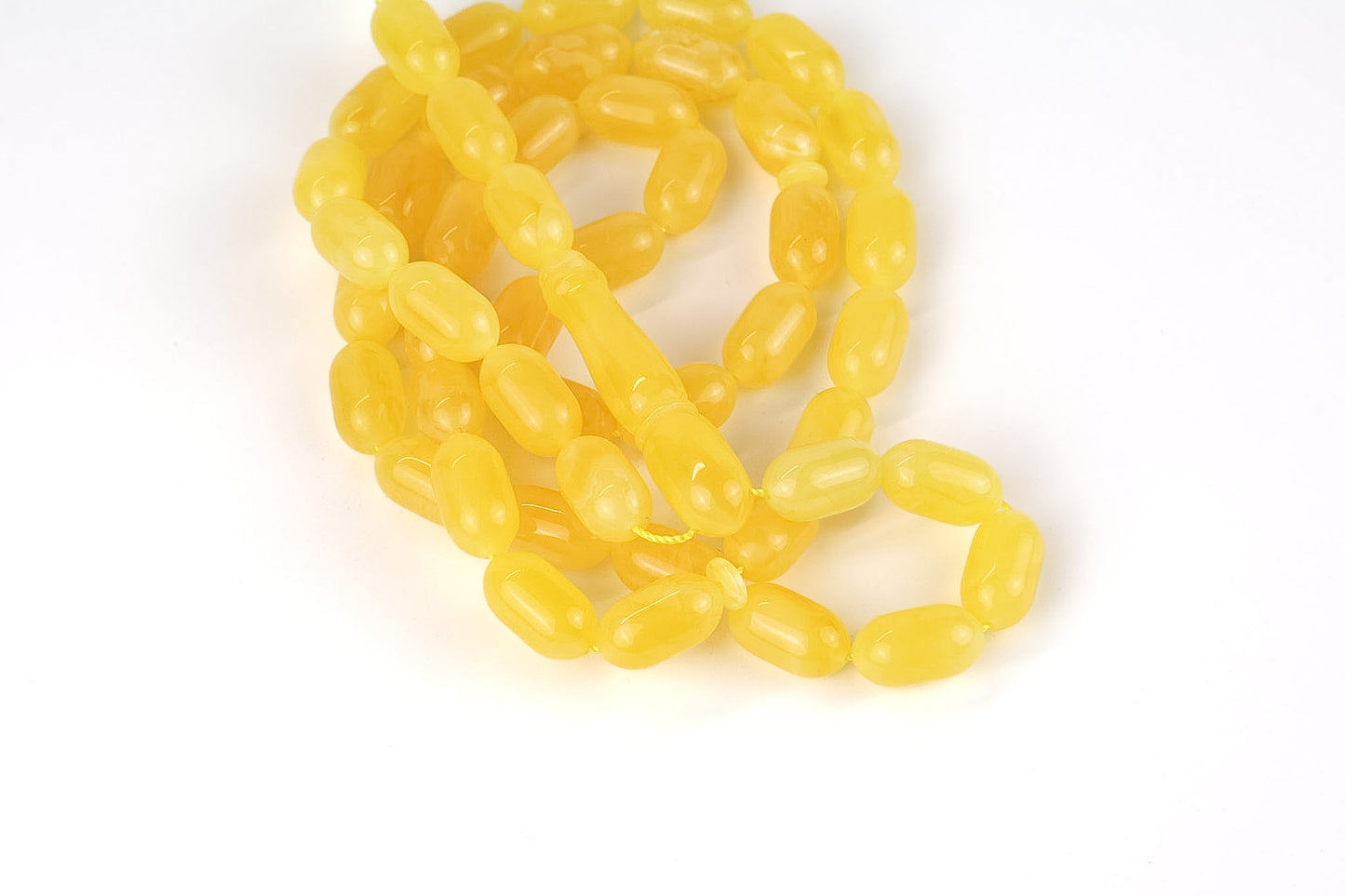 Seltene Mango-gelbe Natur-Bernsteinkette (25,24g) | Zertifizierte Mesbah | Tetibel