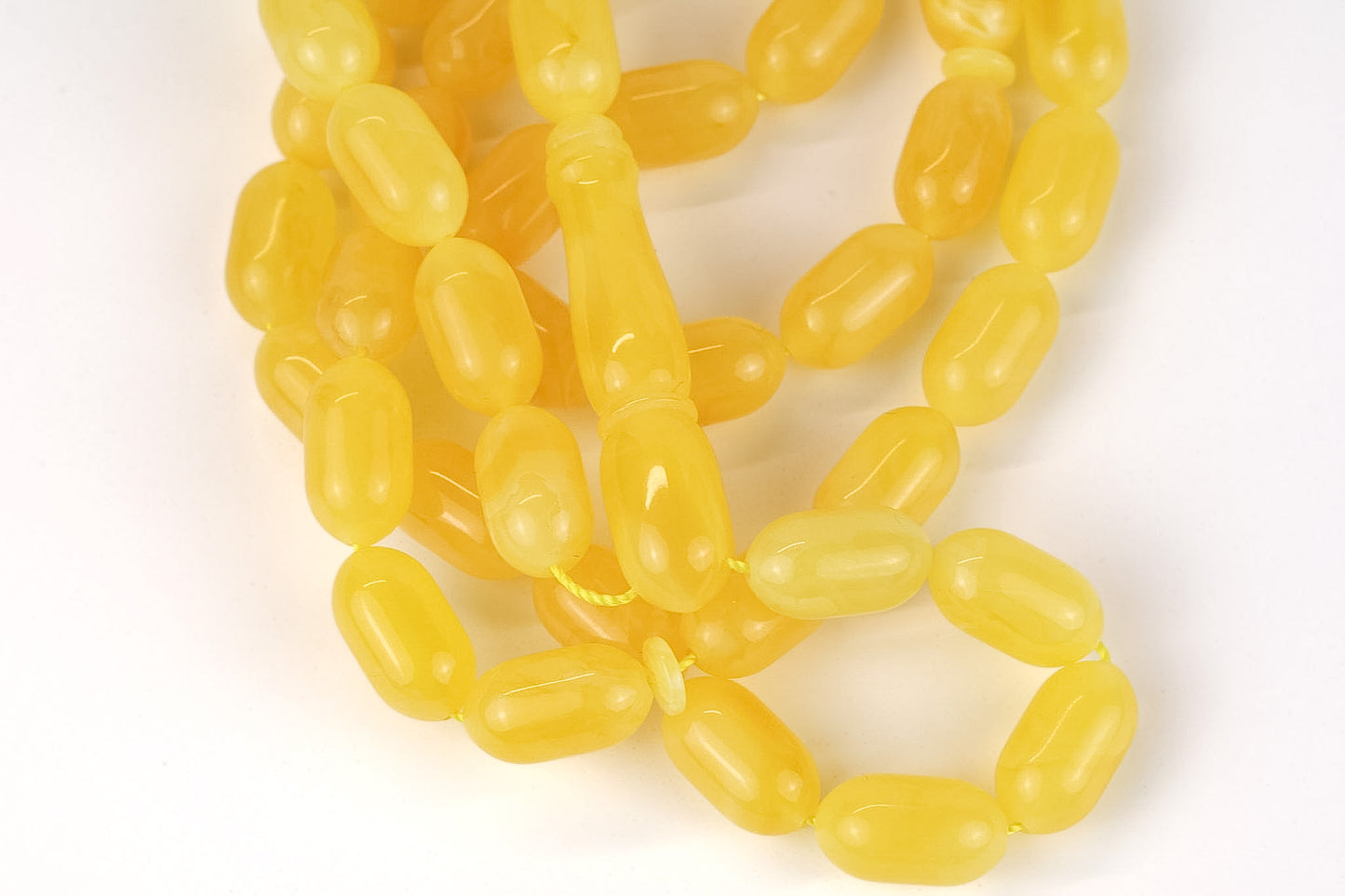 Seltene Mango-gelbe Natur-Bernsteinkette (25,24g) | Zertifizierte Mesbah | Tetibel