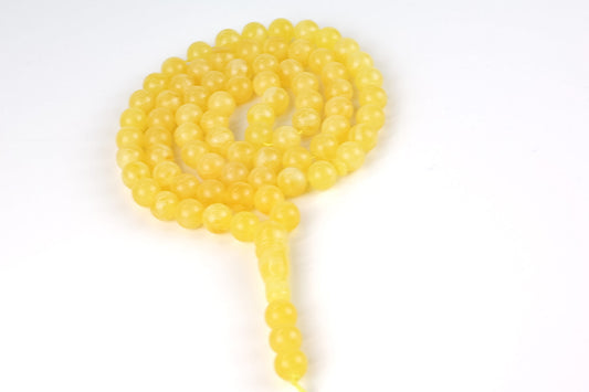 Rare Mango Yellow Natural Baltic Amber Rosary (30.05g) | Certified Mesbah | Tetibel