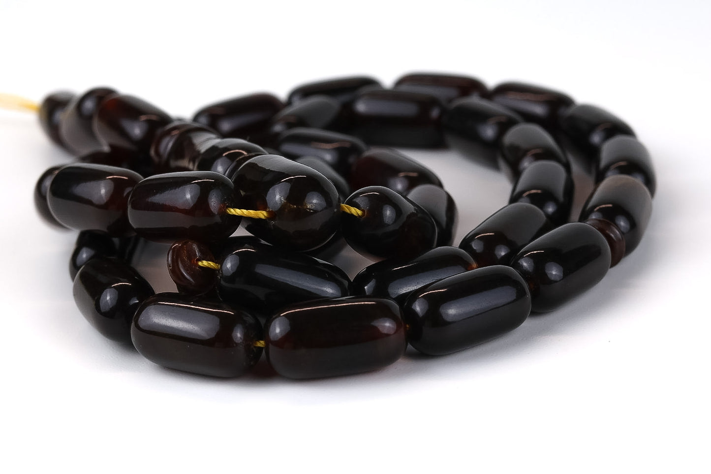 Pressed Brown Baltic Amber Rosary (42.16g) | Certified Pressed Mesbah | Minor imperfections