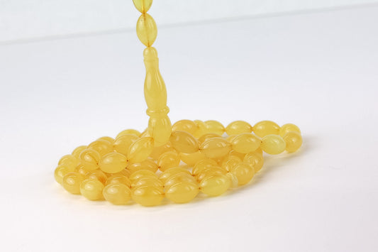 Natural Yellow Baltic Amber Rosary (23.01g) | Certified Mesbah | Tetibel