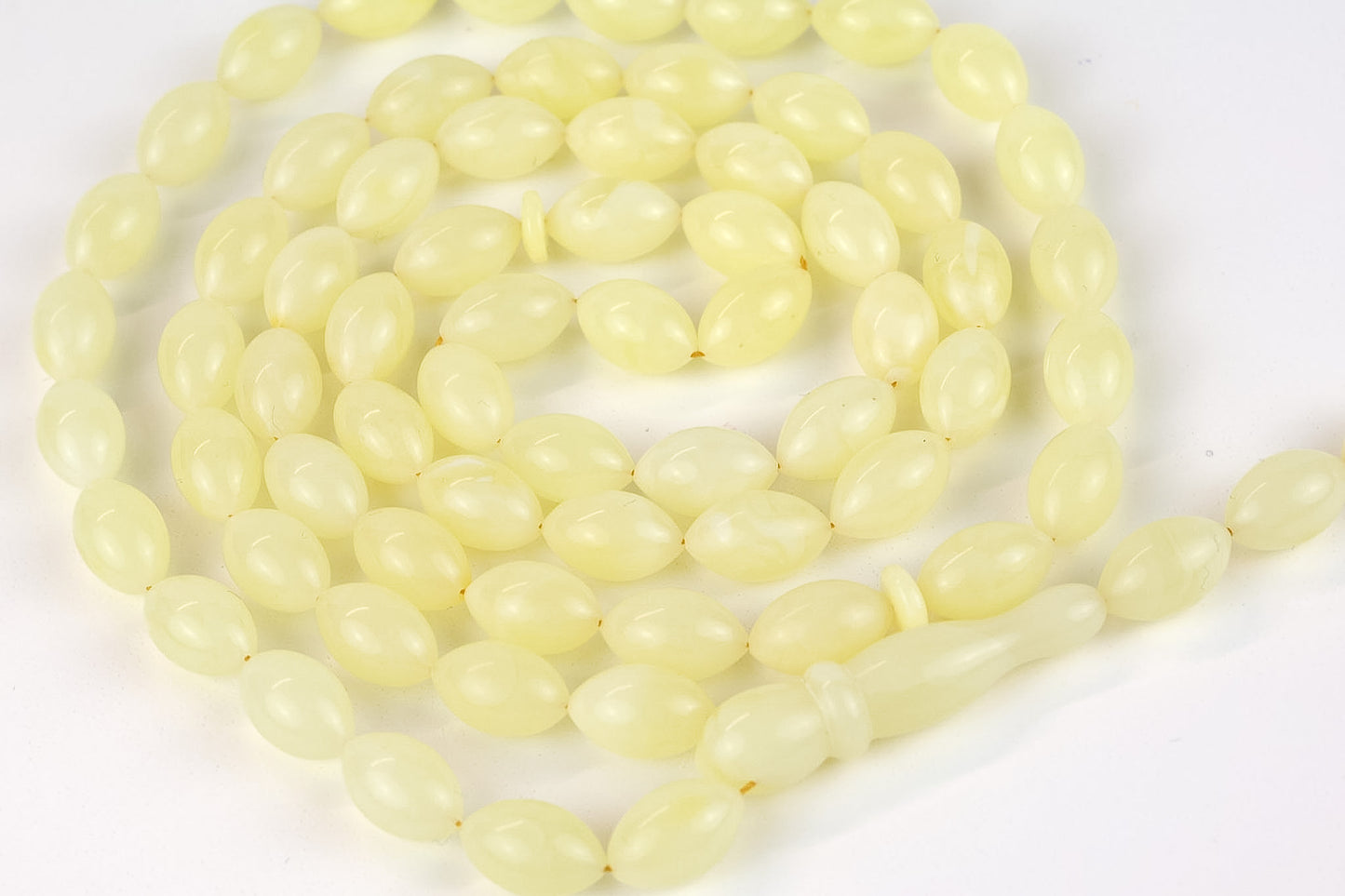 Naturhellgelber baltischer Bernstein Rosenkranz (22,94g) | Zertifizierte Mesbah | Tetibel