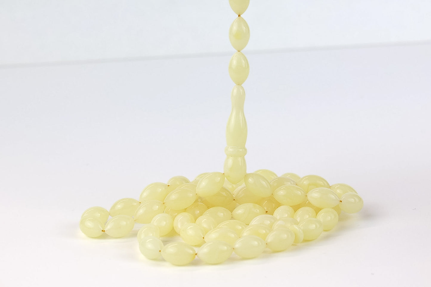 Naturhellgelber baltischer Bernstein Rosenkranz (22,94g) | Zertifizierte Mesbah | Tetibel