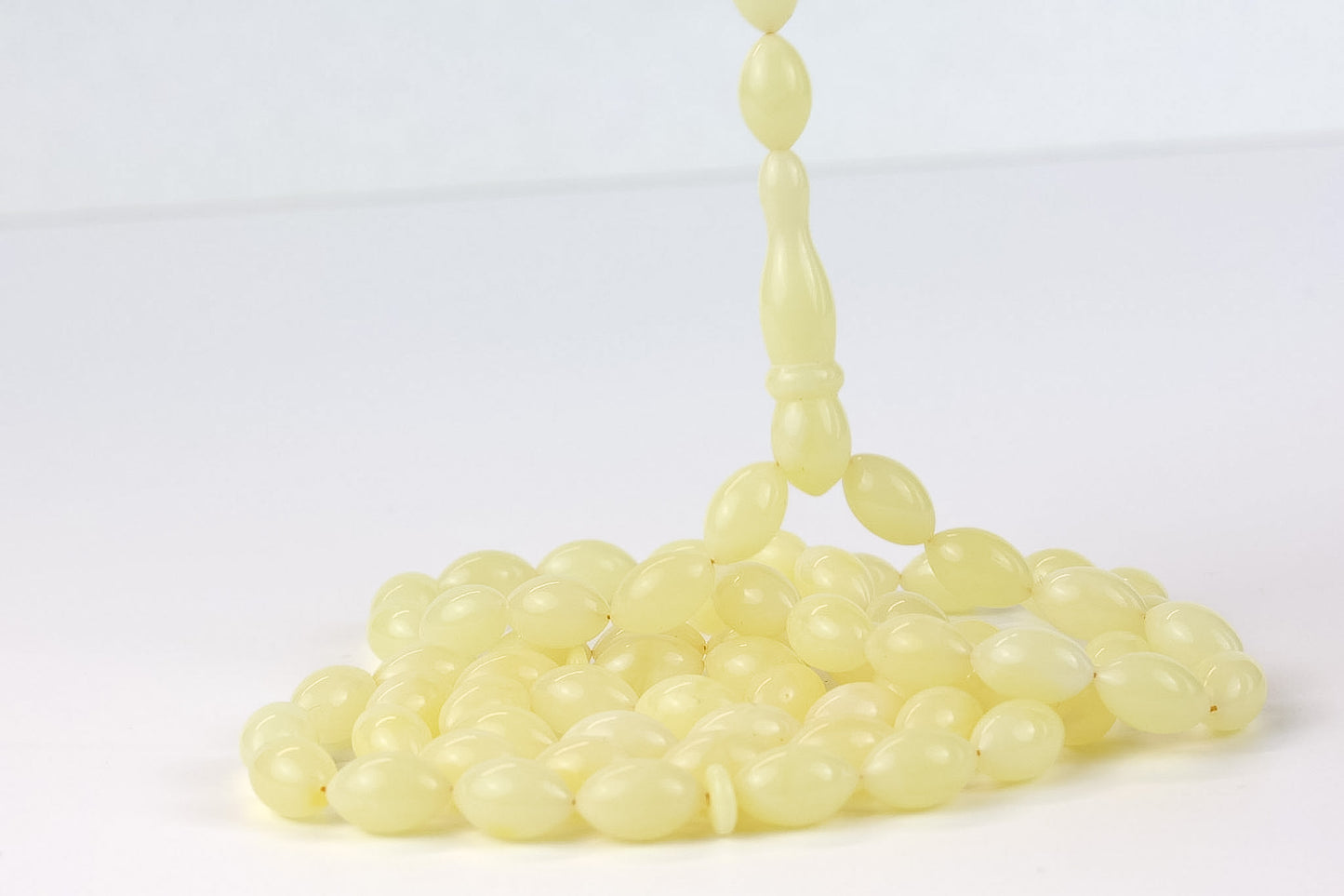 Naturhellgelber baltischer Bernstein Rosenkranz (22,94g) | Zertifizierte Mesbah | Tetibel