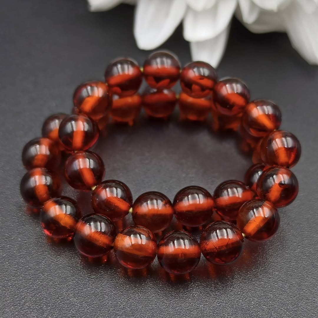 Bernsteinperlen Rot-Braun Armband Natur