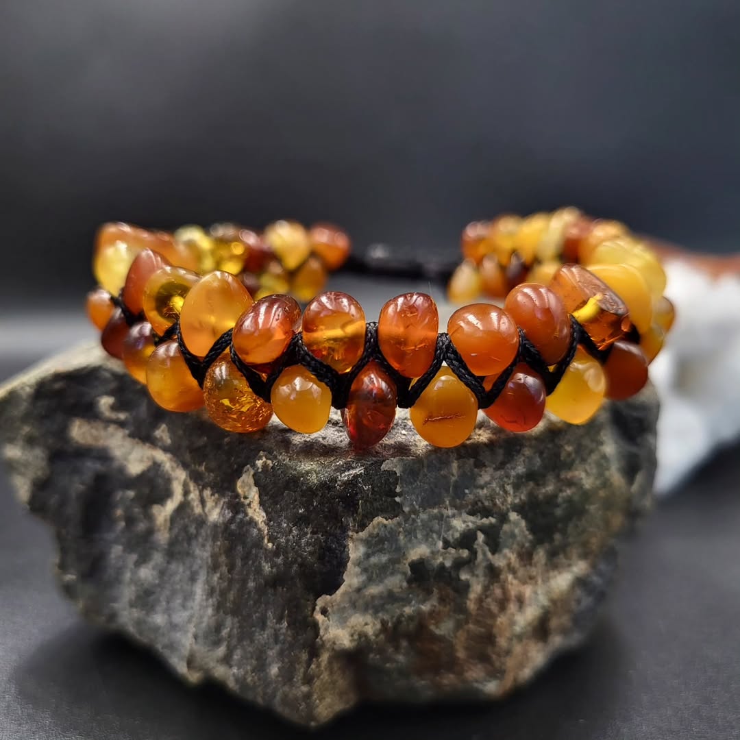 Bernstein gewebtes Armband