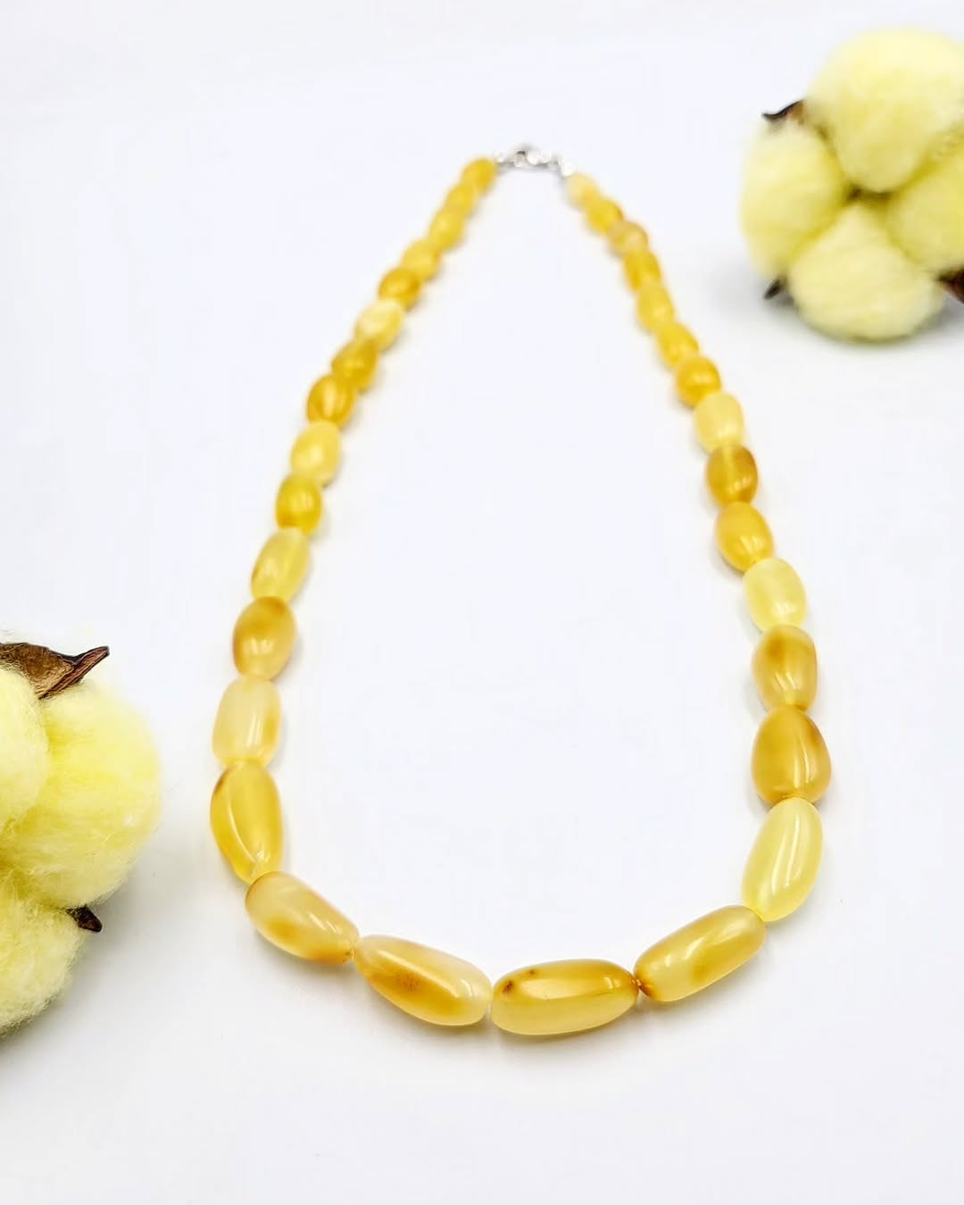 Genuine Polished Baltic Amber Necklace for Adults | Smooth Honey Nugget Beads | Natural Healing Jewelry | Tetibel