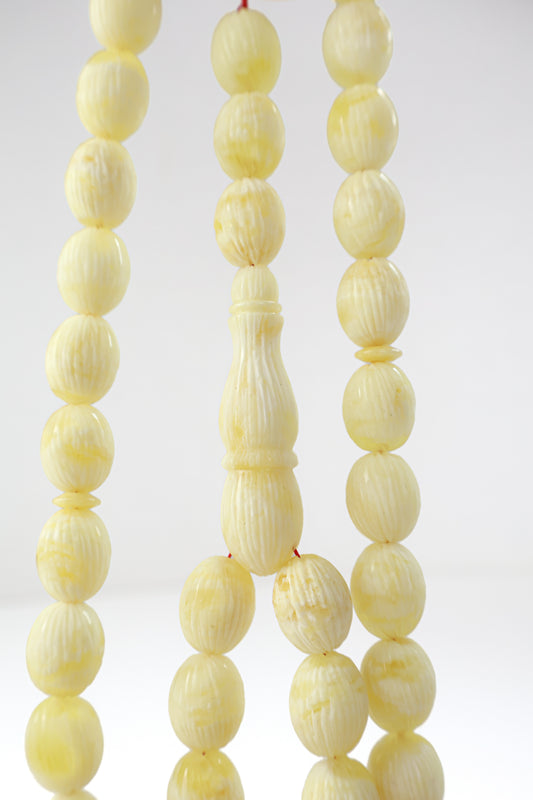 Pressed Baltic Amber Misbaha Rosary 42 Beads 53.73g | Tetibel