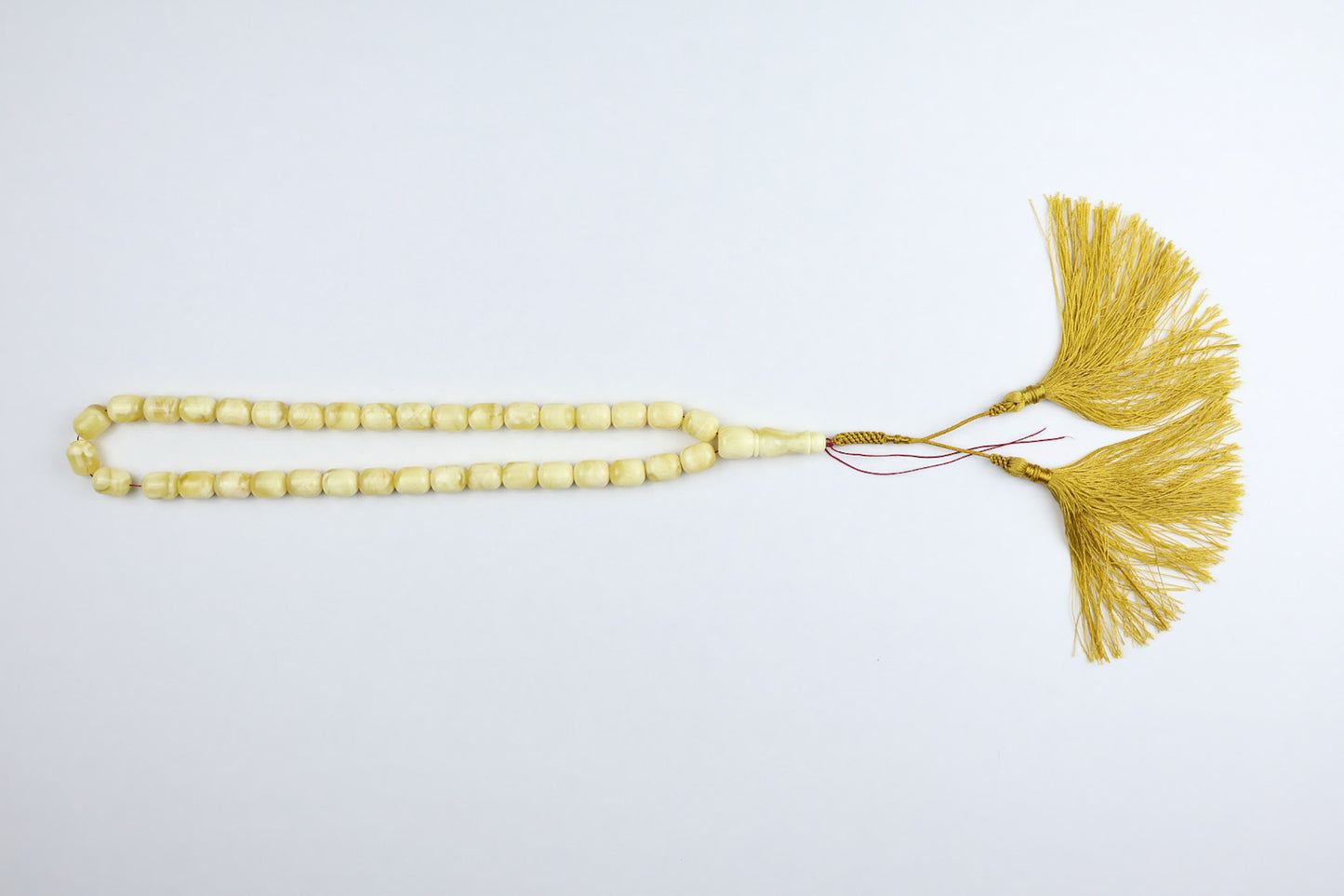 Authenticity certificate with 57g Baltic amber misbaha light yellow succinite from Europe