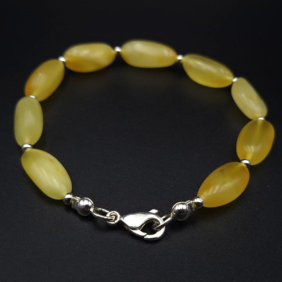 Elegantes Bernstein Armband Gelb mit 925er Silbe