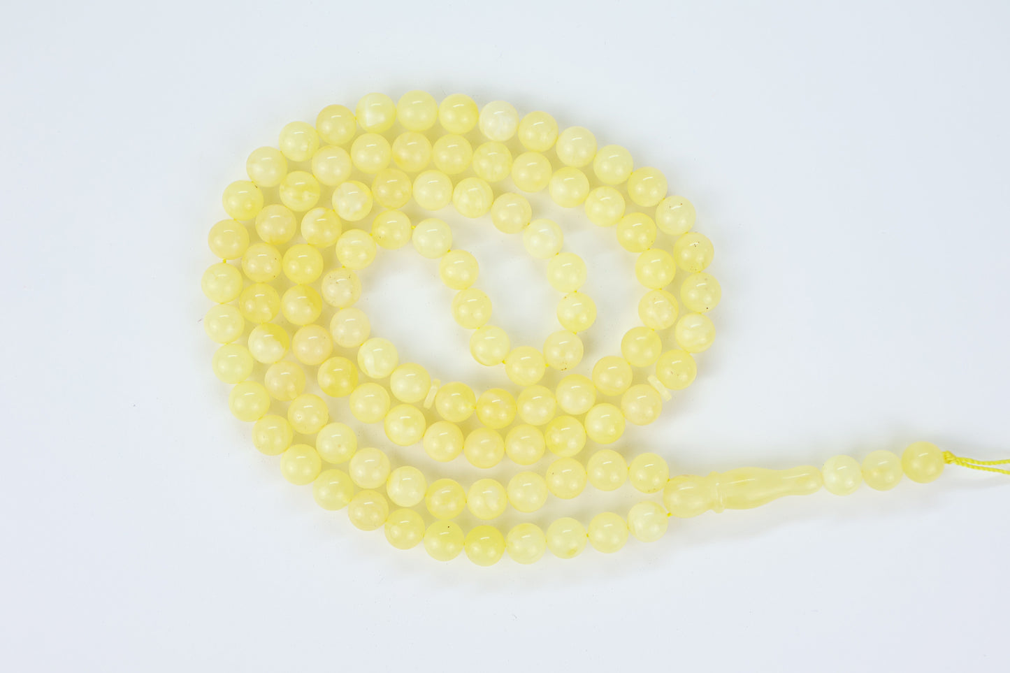 Certified Yellow Baltic Amber Misbaha 102 Beads 25.70g | Tetibel