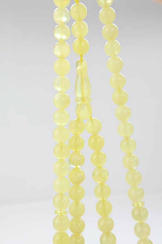 29.72g natural Baltic amber prayer beads (misbaha) certified by Amber Experts Laboratory in Gdansk, Poland.
