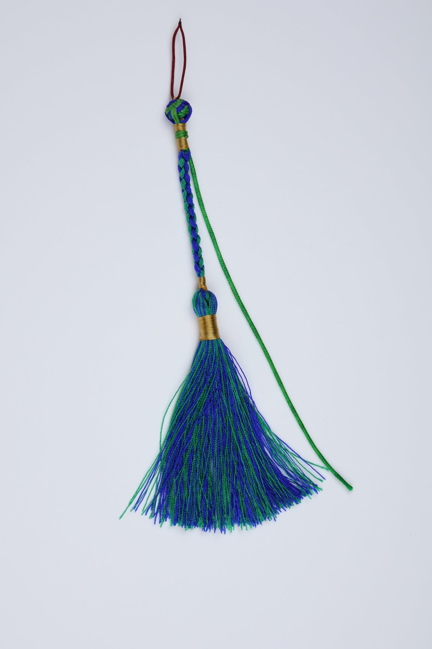 handmade tassel, muslim accessoire, handmade from green and blie silk