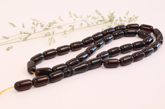 Kirschrot Bernstein Rosenkranz 33 Perlen von Tetibel Jewels